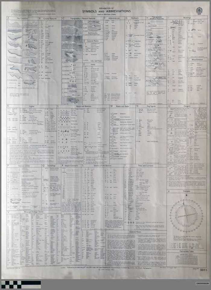 Explanation of symbols and abbreviations used on admirality charts (N° 5011) - CARZKXX00284 Explanation of symbols and abbreviations used on admirality charts (N° 5011)