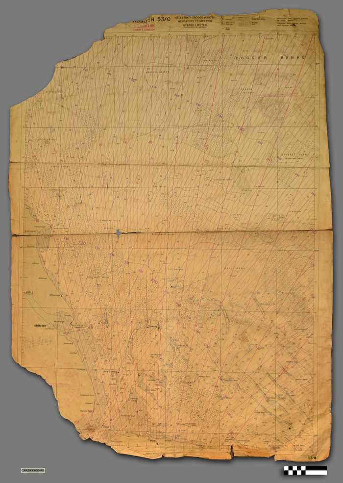 Zeekaart (Deens) 'Baymans Hole - Grimsby - Smiths Knokl - Dogger Banke' - CARZKXX00448 Zeekaart (Deens) 'Baymans Hole - Grimsby - Smiths Knokl - Dogger Banke'