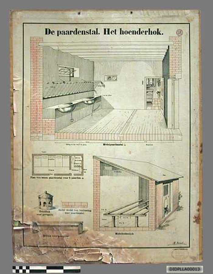 De paardenstal. Het hoenderhok. - DIDPLLA00013 De paardenstal. Het hoenderhok.
