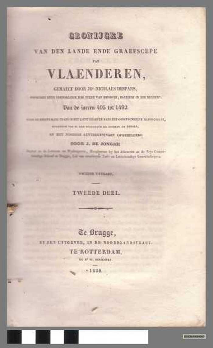 Cronijcke van den lande ende graefscepe van Vlaenderen, gemaect door Nicolaes Despars, poortere ende inboorlinck der stede van Brugghe, bacelier in di - DOCBUXX00007 Cronijcke van den lande ende graefscepe van Vlaenderen, gemaect door Nicolaes Despars, poortere ende inboorlinck der stede van Brugghe, bacelier in di