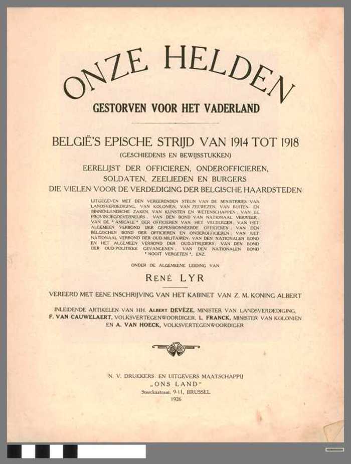 Onze helden gesneuveld voor het vaderland - DOCBUXX00024 Onze helden gesneuveld voor het vaderland