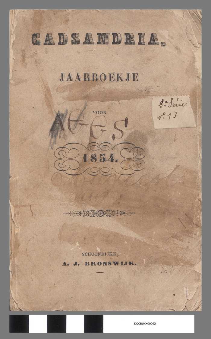 Cadsandria - Jaarboekje voor 1854 - DOCBUXX00092 Cadsandria - Jaarboekje voor 1854