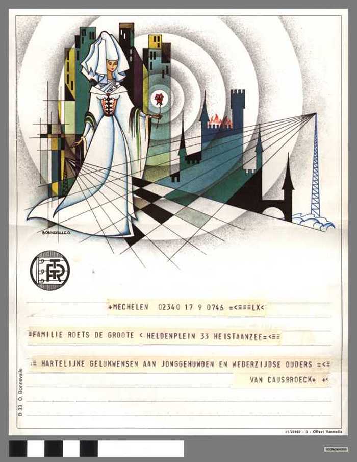 Telegram vanuit MECHELEN voor FAMILIE ROETS DE GROOTE - HARTELIJKE GELUKWENSEN AAN JONGGEHUWDEN EN WEDERZIJDSE OUDERS - DOCFAGW40008 Telegram vanuit MECHELEN voor FAMILIE ROETS DE GROOTE - HARTELIJKE GELUKWENSEN AAN JONGGEHUWDEN EN WEDERZIJDSE OUDERS