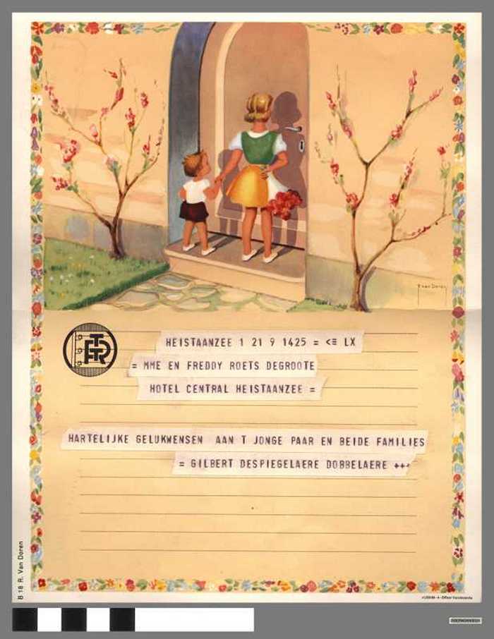 Telegram vanuit HEIST AAN ZEE voor MME EN FREDDY ROETS DEGROOTE - HARTELIJKE GELUKWENSEN AAN T JONGE PAAR EN BEIDE FAMILIES - DOCFAGW40014 Telegram vanuit HEIST AAN ZEE voor MME EN FREDDY ROETS DEGROOTE - HARTELIJKE GELUKWENSEN AAN T JONGE PAAR EN BEIDE FAMILIES