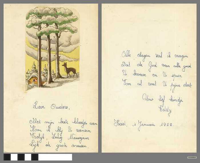 Nieuwjaarsbrief van Eddy Storm - 1955 - DOCFAGW80045 Nieuwjaarsbrief van Eddy Storm - 1955