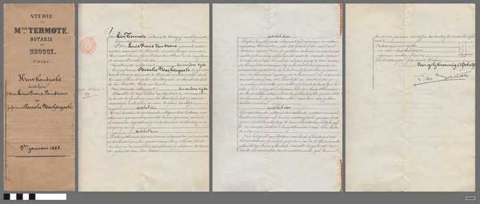 Huwkontrakt tusschen de Heer Louis Frans Van Steene en Jufrouw Rosalie Nachtegaele - 3 januari 1885 - DOCFAHA00002 Huwkontrakt tusschen de Heer Louis Frans Van Steene en Jufrouw Rosalie Nachtegaele - 3 januari 1885