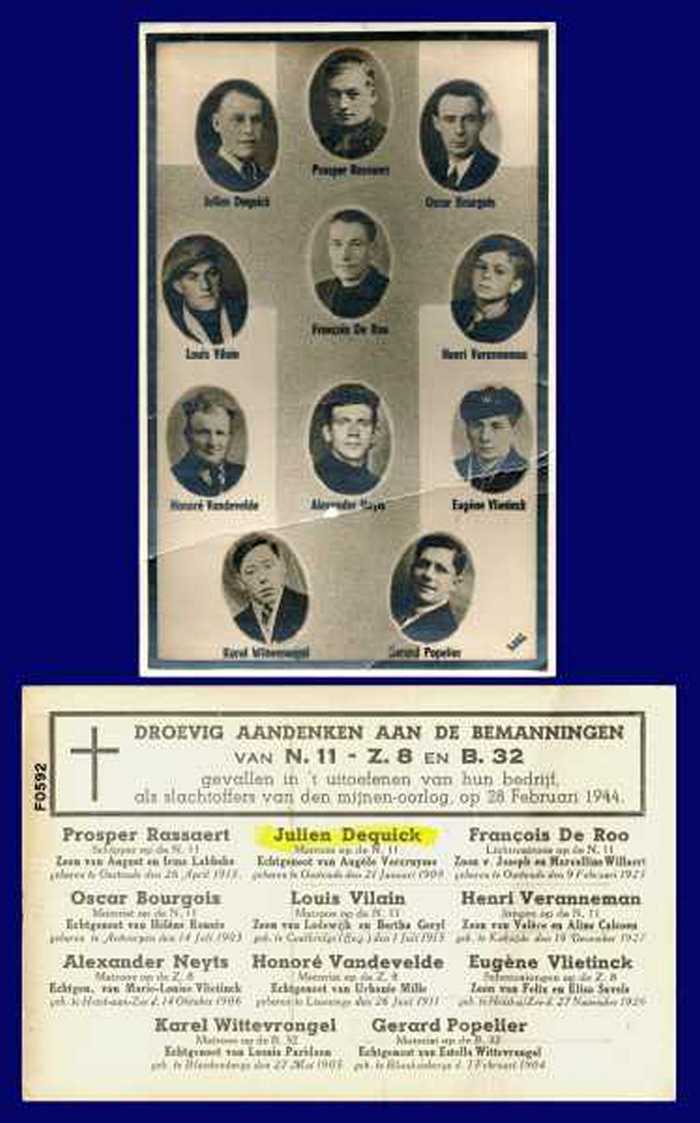 RASSAERT Prosper - DEQUICK Julien - DE ROO François - BOURGOIS Oscar - VILAIN Louis - VERANNEMAN Henri - NEYTS Alexander - VANDEVELDE Honoré - VLIETIN - DOCFARK03401 RASSAERT Prosper - DEQUICK Julien - DE ROO François - BOURGOIS Oscar - VILAIN Louis - VERANNEMAN Henri - NEYTS Alexander - VANDEVELDE Honoré - VLIETIN