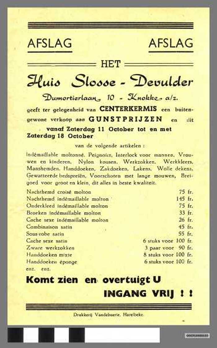 Afslag Het huis Slosse-Devulder