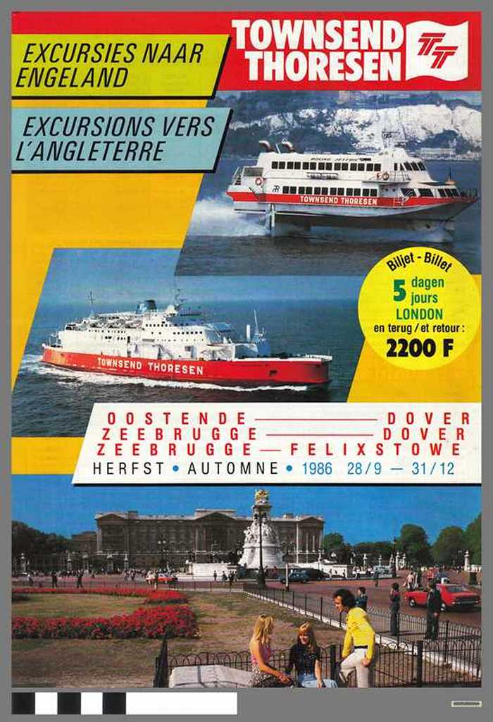 Townsend Thoresen Excursies naar Engeland -  Excursions vers L'angleterre