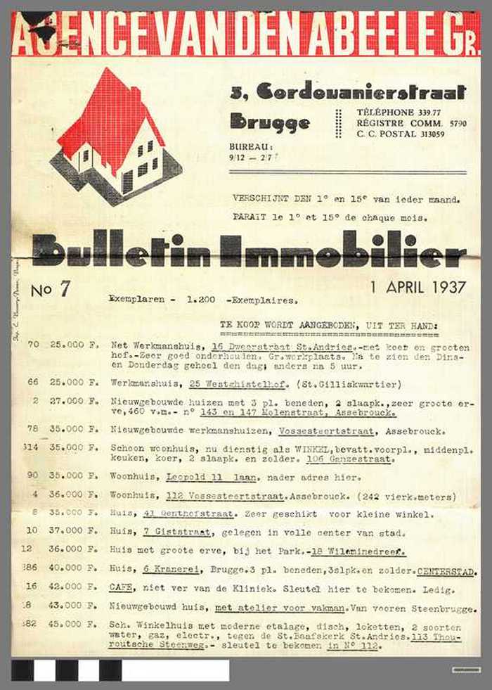 Bulletin Immobilier - Agence Vandenabeele Gr. - N° 7 - 1 april 1937 - DOCFLXX00590 Bulletin Immobilier - Agence Vandenabeele Gr. - N° 7 - 1 april 1937