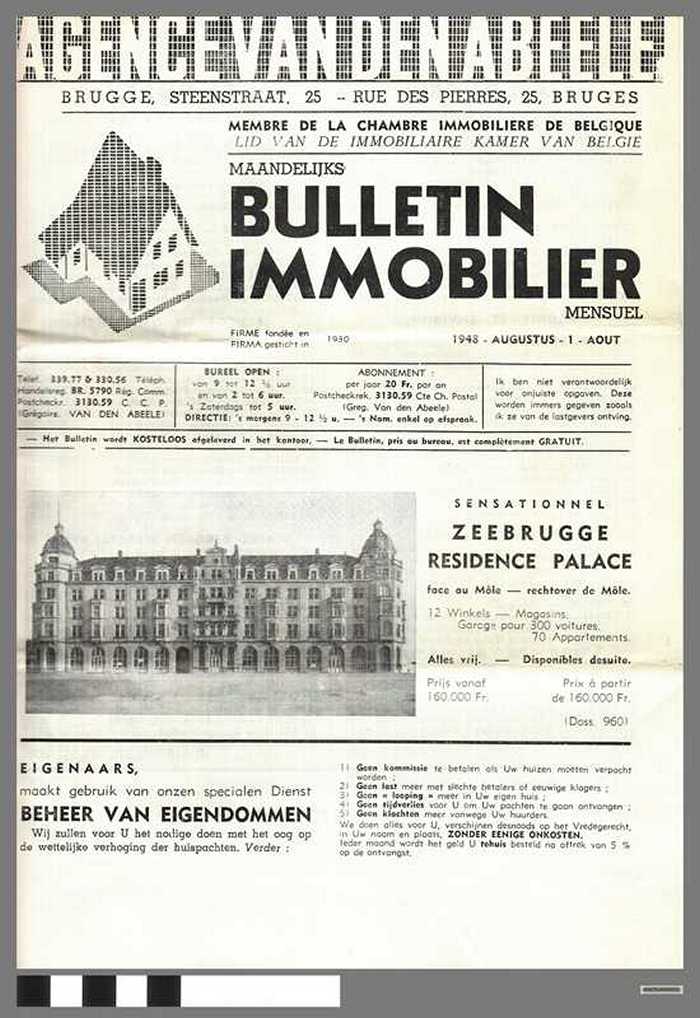 Bulletin Immobilier - Agence Vandenabeele - augustus 1948 - DOCFLXX00592 Bulletin Immobilier - Agence Vandenabeele - augustus 1948