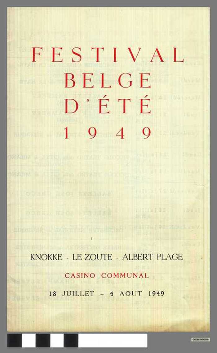 Festival Belge de l'été 1949 - Knokke - Le Zoute - Albert Plage Casino Communal - DOCFLXX00598 Festival Belge de l'été 1949 - Knokke - Le Zoute - Albert Plage Casino Communal