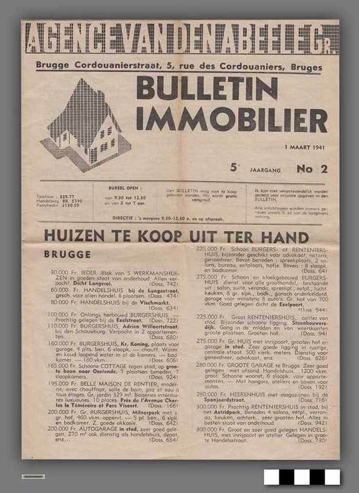 Bulletin Immobilier - Agence Vandenabeele Gr. - 5e jaargang N° 2 - 1 maart 1941 - DOCFLXX00640 Bulletin Immobilier - Agence Vandenabeele Gr. - 5e jaargang N° 2 - 1 maart 1941