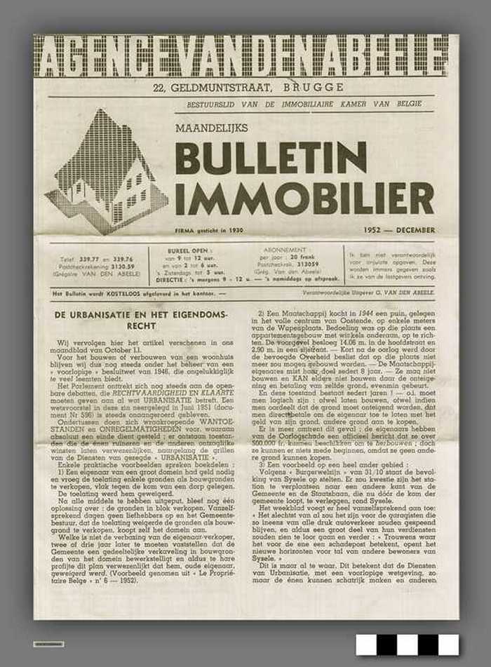 Bulletin Immobilier - Agence Vandenabeele 1952 - december - DOCFLXX00642 Bulletin Immobilier - Agence Vandenabeele 1952 - december