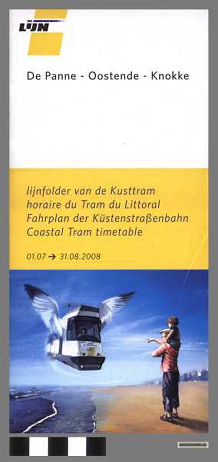 Boekje: De Lijn. De Panne-Oostende-Knokke. (Lijnfolder van de Kusttram 2008.) - DOCIDXX00110 Boekje: De Lijn. De Panne-Oostende-Knokke. (Lijnfolder van de Kusttram 2008.)