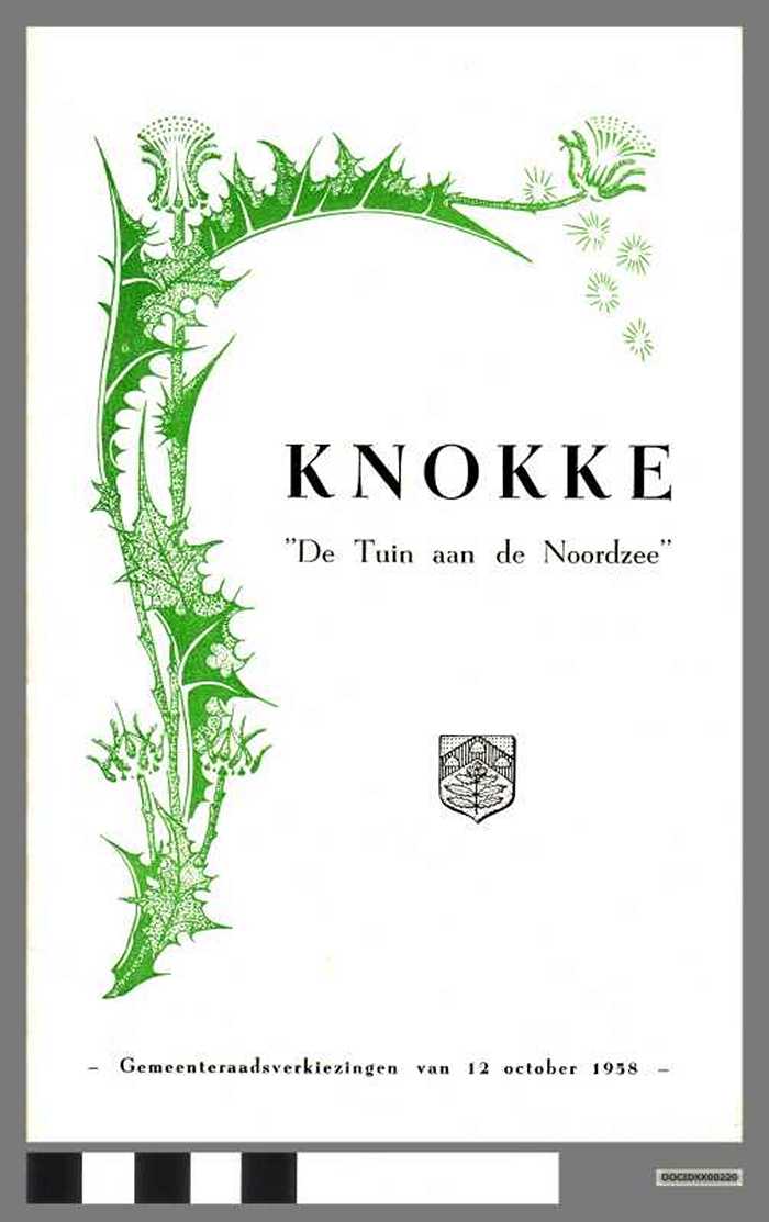Knokke `De tuin aan de Noordzee - Gemeenteraadsverkiezingen van 12 october 1958 - DOCIDXX00220 Knokke `De tuin aan de Noordzee - Gemeenteraadsverkiezingen van 12 october 1958