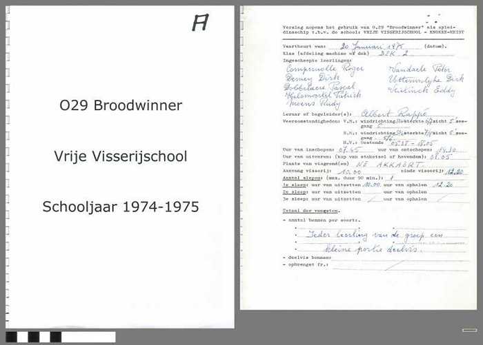 Verslagen opleidingsschip O.29 Broodwinner - Vrije Visserijschool - Schooljaar 1974-1975 Deel A - DOCIDXX00579 Verslagen opleidingsschip O.29 Broodwinner - Vrije Visserijschool - Schooljaar 1974-1975 Deel A