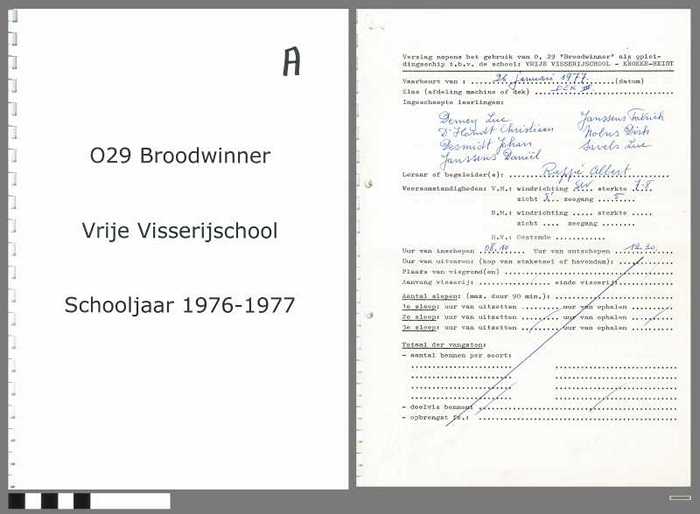 Verslagen opleidingsschip O.29 Broodwinner - Vrije Visserijschool - Schooljaar 1976-1977 - Deel A - DOCIDXX00585 Verslagen opleidingsschip O.29 Broodwinner - Vrije Visserijschool - Schooljaar 1976-1977 - Deel A