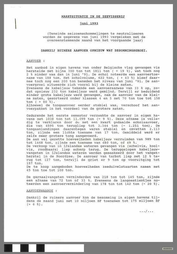Marktsituatie in de Zeevisserij - Juni 1993 - DOCIDXX00629 Marktsituatie in de Zeevisserij - Juni 1993