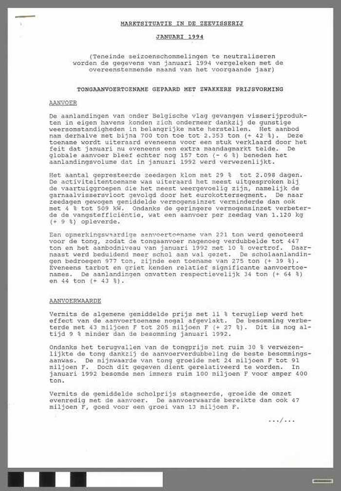 Marktsituatie in de Zeevisserij - Januari 1994 - DOCIDXX00637 Marktsituatie in de Zeevisserij - Januari 1994