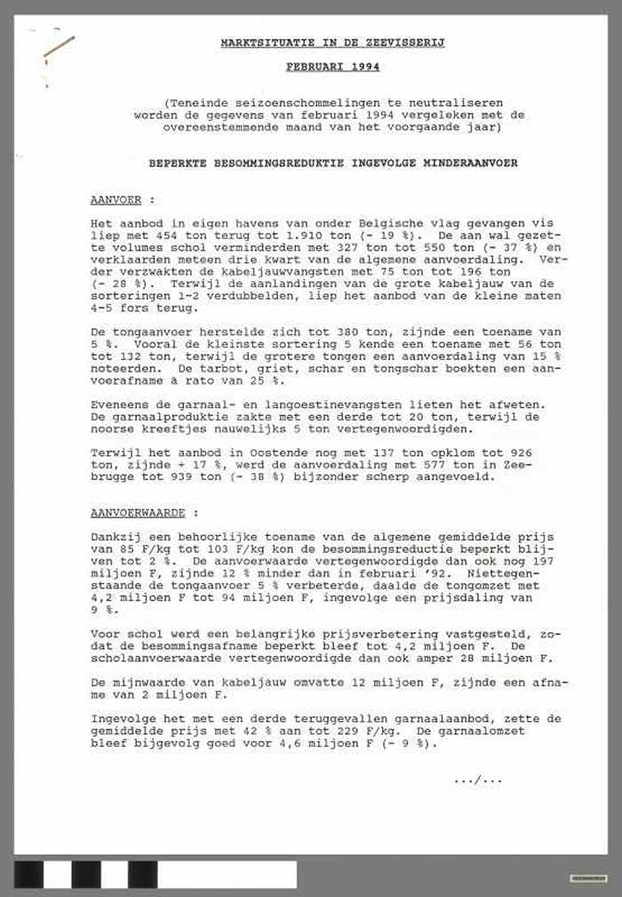 Marktsituatie in de Zeevisserij - Februari 1994 - DOCIDXX00638 Marktsituatie in de Zeevisserij - Februari 1994
