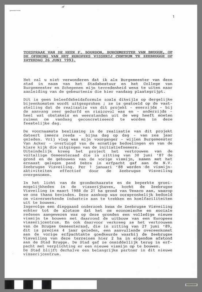 Opening van het Europees Visserij Centrum te Zeebrugge - 26 Januari 1993 - DOCIDXX00640 Opening van het Europees Visserij Centrum te Zeebrugge - 26 Januari 1993