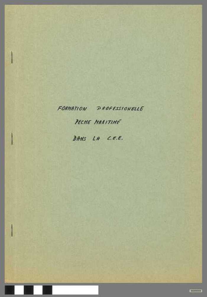 Formation professionelle peche maritime dans la C.E.E. - DOCIDXX00650 Formation professionelle peche maritime dans la C.E.E.