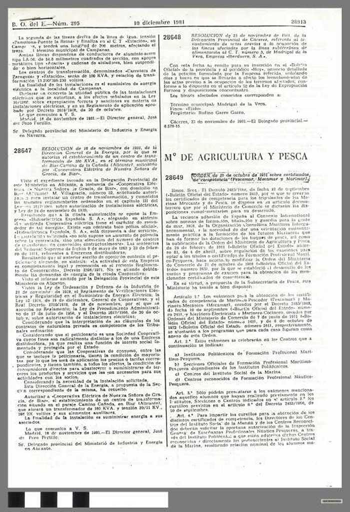 M° DE AGRICULTURA Y PESCA - DOCIDXX00668 M° DE AGRICULTURA Y PESCA