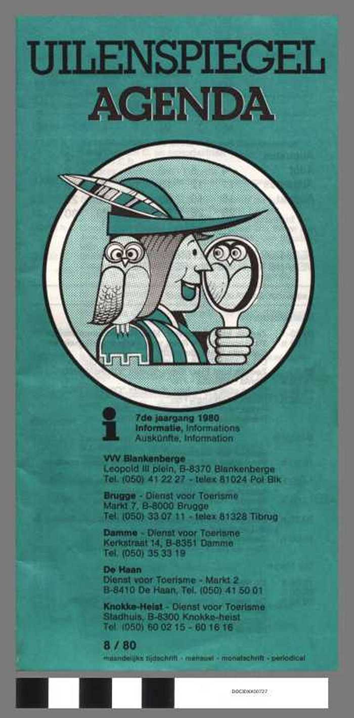 Uilenspiegel agenda - 7de jaargang - 1980 Informatie (8/80)