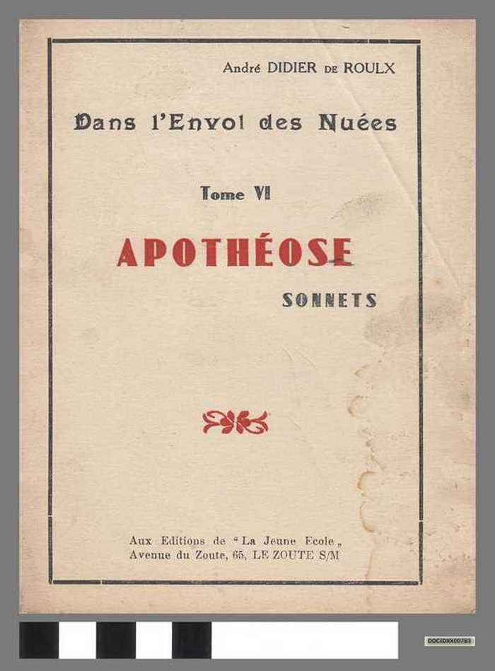 Dans 'l'Envoi des Nuées - Tome VI - Apothéose sonnets - DOCIDXX00783 Dans 'l'Envoi des Nuées - Tome VI - Apothéose sonnets
