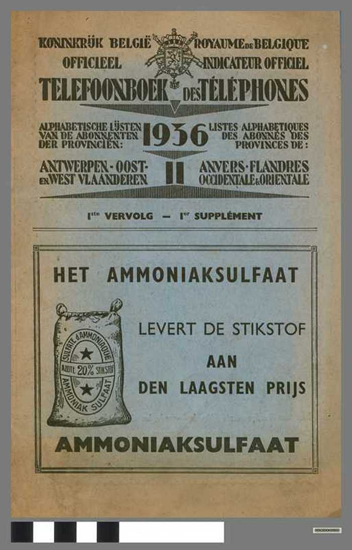 Koninkrijk België - Officieel telefoonboek 1936 - 1e vervolg - DOCIDXX00805 Koninkrijk België - Officieel telefoonboek 1936 - 1e vervolg