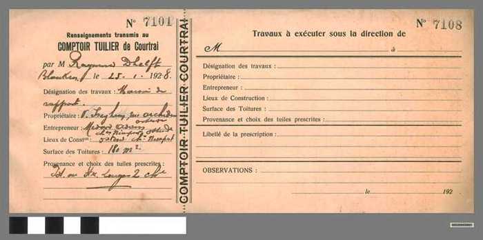 Comptoir tuilier - Courtrai - DOCIDXX00807 Comptoir tuilier - Courtrai