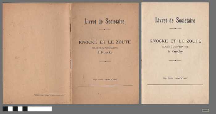 Livret Sociétaire - Knocke et le Zoute Société Coopérative à Knocke - Van Steene Louis - DOCIDXX00922 Livret Sociétaire - Knocke et le Zoute Société Coopérative à Knocke - Van Steene Louis
