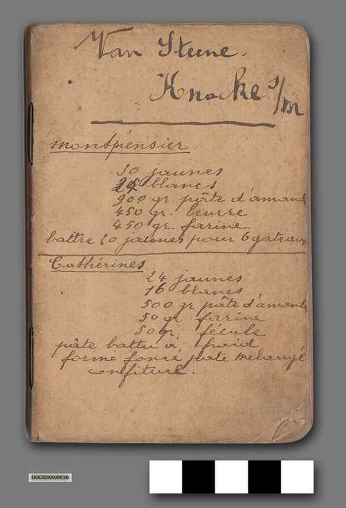 Boekje met recepten: Van Steene Knocke s/M - DOCIDXX00936 Boekje met recepten: Van Steene Knocke s/M