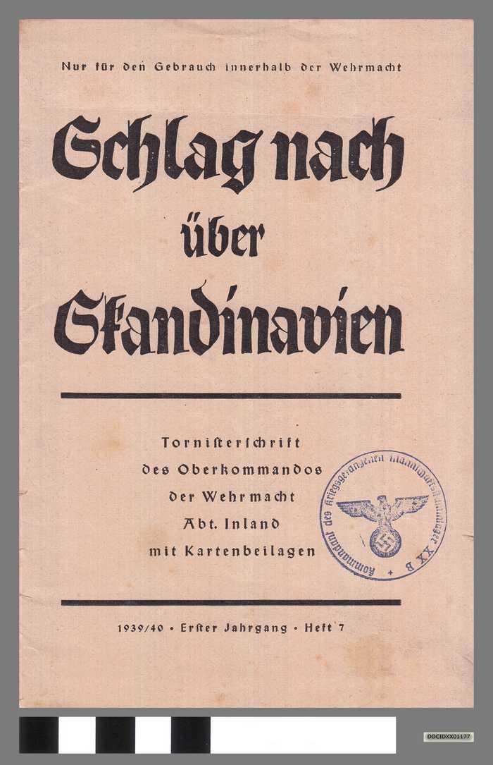 Boekje: Schlag nach über Skandinavien - 1939/40 + landkaart - DOCIDXX01177 Boekje: Schlag nach über Skandinavien - 1939/40 + landkaart