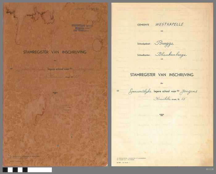 Stamregister van inschrijving der Gemeentelijke lagere school voor jongens - Gemeente Westkapelle - 1951-1974 - DOCIDXX01201 Stamregister van inschrijving der Gemeentelijke lagere school voor jongens - Gemeente Westkapelle - 1951-1974