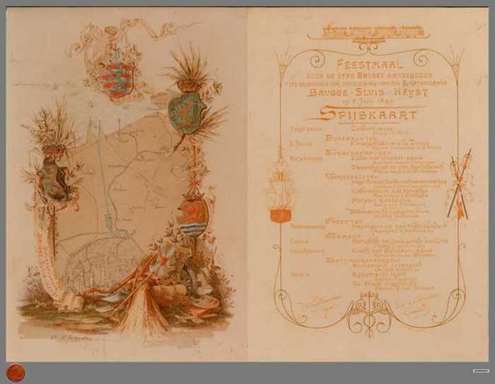 Menukaart Feestmaal 1890 - DOCKDXX00017 Menukaart Feestmaal 1890