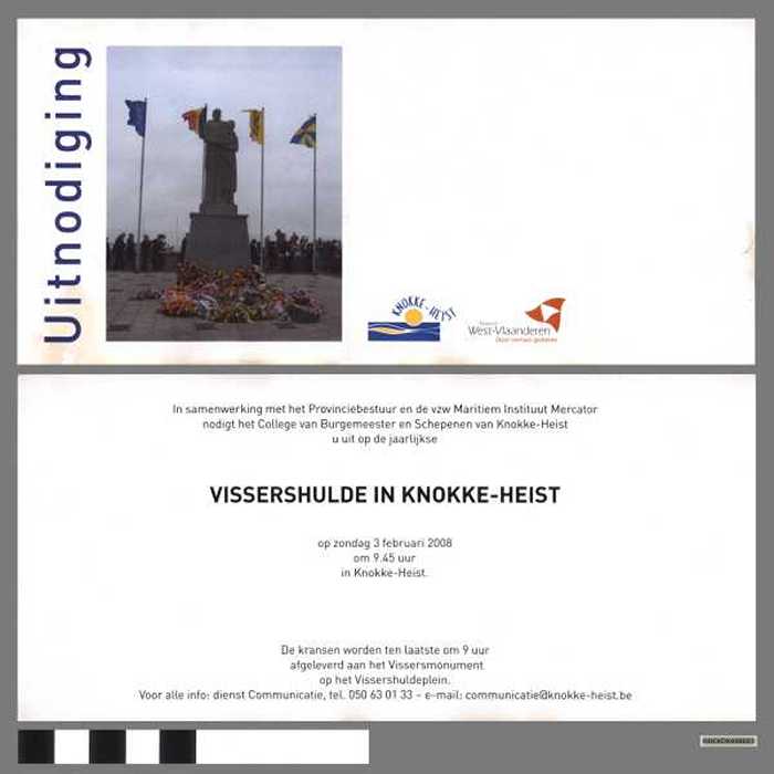 Uitnodiging vissershulde in Knokke-Heist. - DOCKDXX00023 Uitnodiging vissershulde in Knokke-Heist.