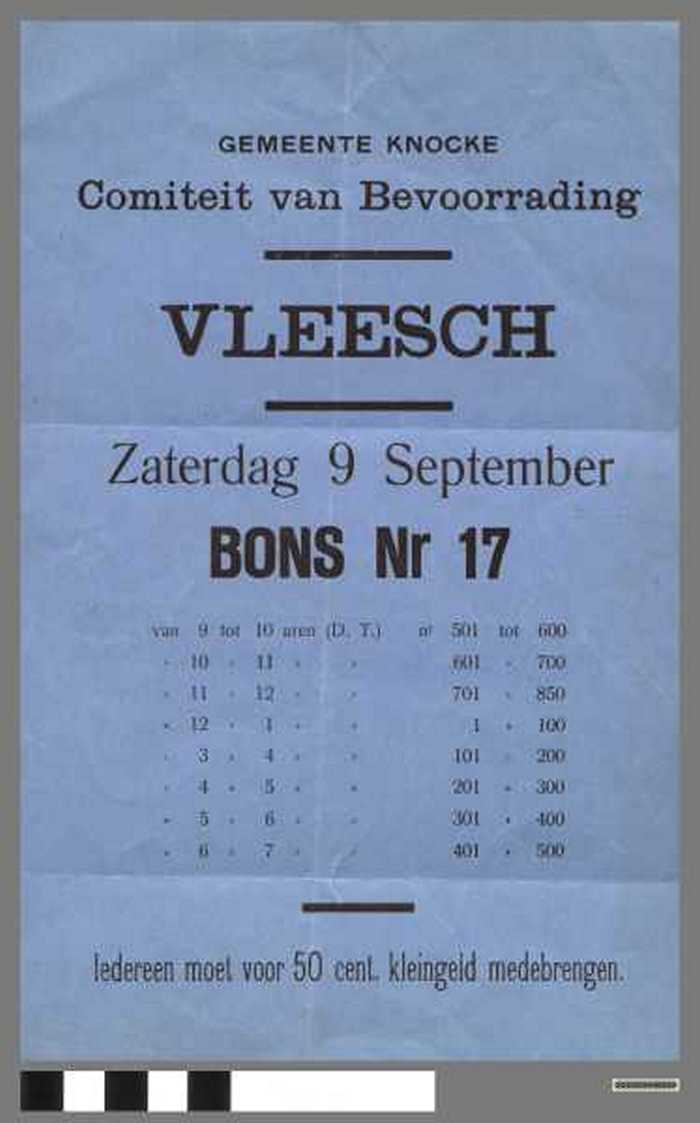 Gemeente Knocke - Comiteit van Bevoorrading - Vleesch - DOCKDXX00029 Gemeente Knocke - Comiteit van Bevoorrading - Vleesch