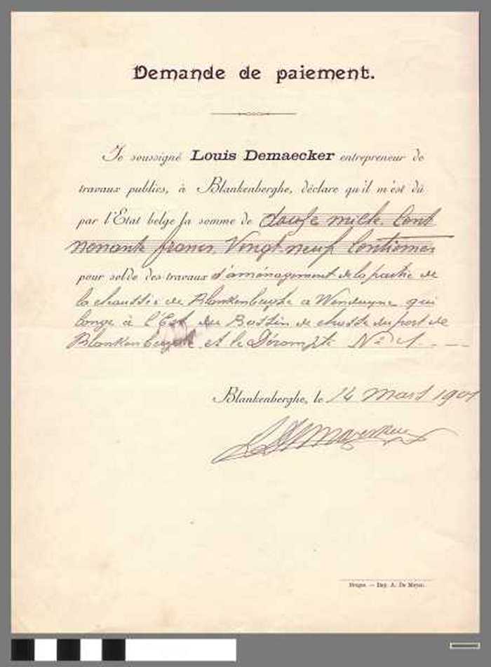 Demande de paiement 14/3/1901 - DOCKDXX00033 Demande de paiement 14/3/1901