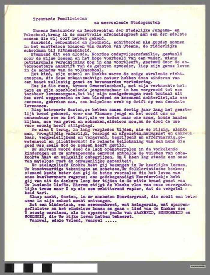 Hulde aan de overleden Gaston Van Steene - DOCKDXX00042 Hulde aan de overleden Gaston Van Steene