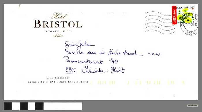 Envelop van brief vanuit Hotel Bristol naar Sincfala - DOCKDXX00049 Envelop van brief vanuit Hotel Bristol naar Sincfala