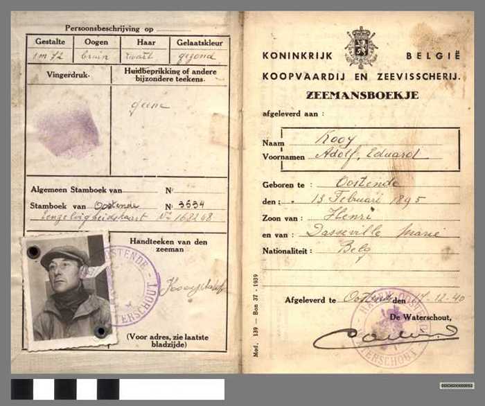 Zeemansboekje van Kooy Adolphe - 1940 - DOCKDXX00052 Zeemansboekje van Kooy Adolphe - 1940