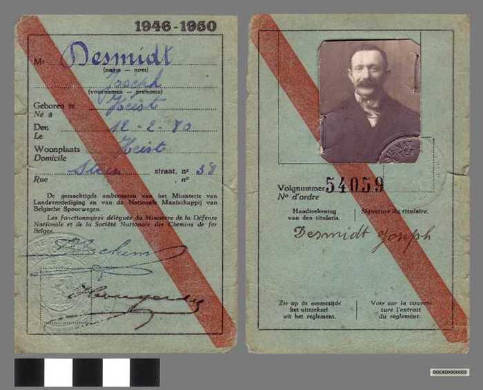 Identiteitskaart Jozef de Smidt 1946-1950 - DOCKDXX00055 Identiteitskaart Jozef de Smidt 1946-1950