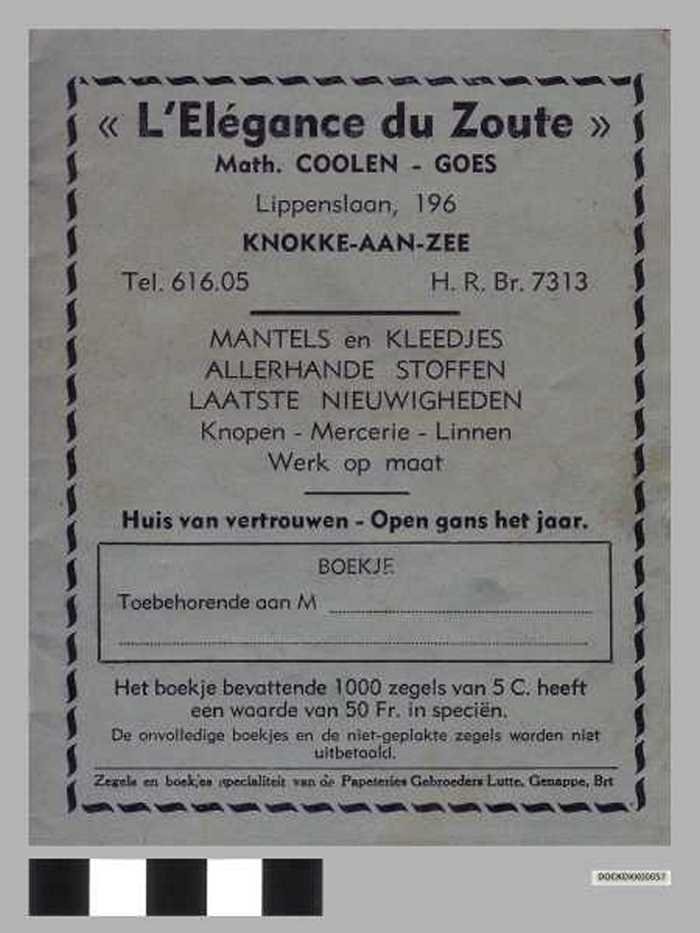 Spaarzegelboekje LElégance du Zoute - DOCKDXX00057 Spaarzegelboekje LElégance du Zoute