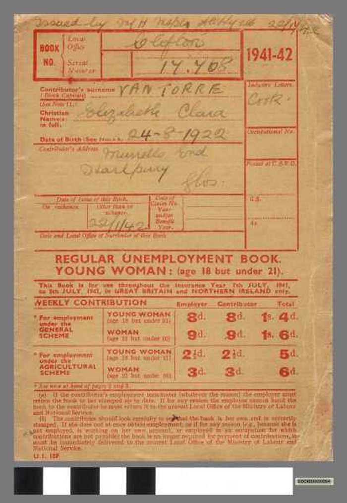 Werkloosheidsboekje van E. Vantorre - DOCKDXX00064 Werkloosheidsboekje van E. Vantorre