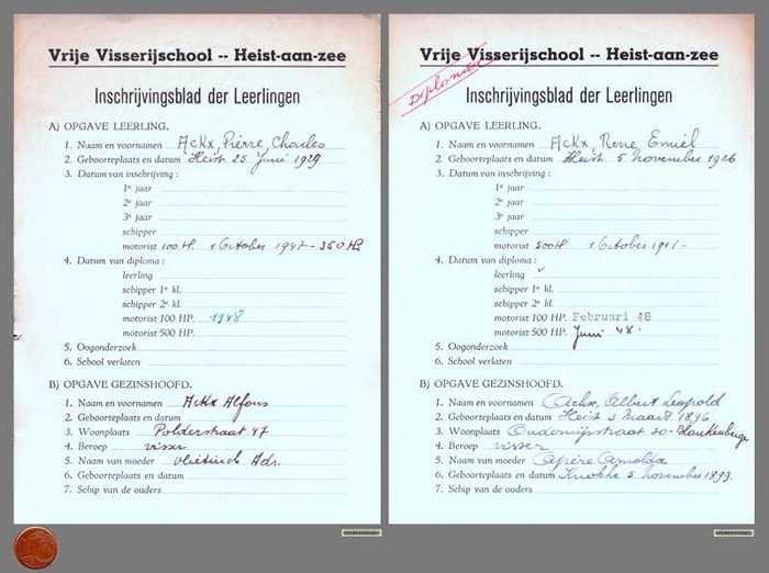 Inschrijvingsblad der Leerlingen van de Vrije Visserijschool - Heist-aan-zee - DOCKDXX00068 Inschrijvingsblad der Leerlingen van de Vrije Visserijschool - Heist-aan-zee