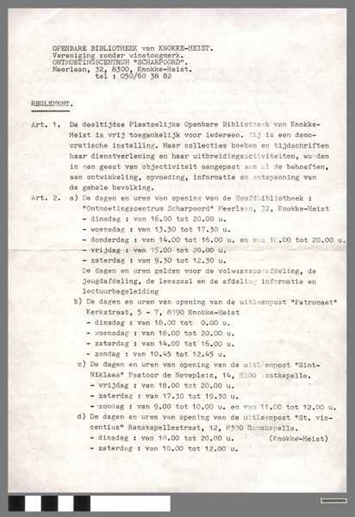 Openbare Bibliotheek Knokke-Heist - DOCKDXX00076 Openbare Bibliotheek Knokke-Heist