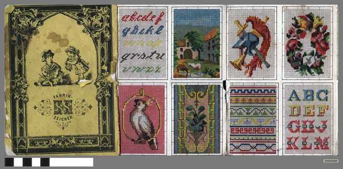 Overzicht patronen borduurwerken. - DOCKDXX00087 Overzicht patronen borduurwerken.