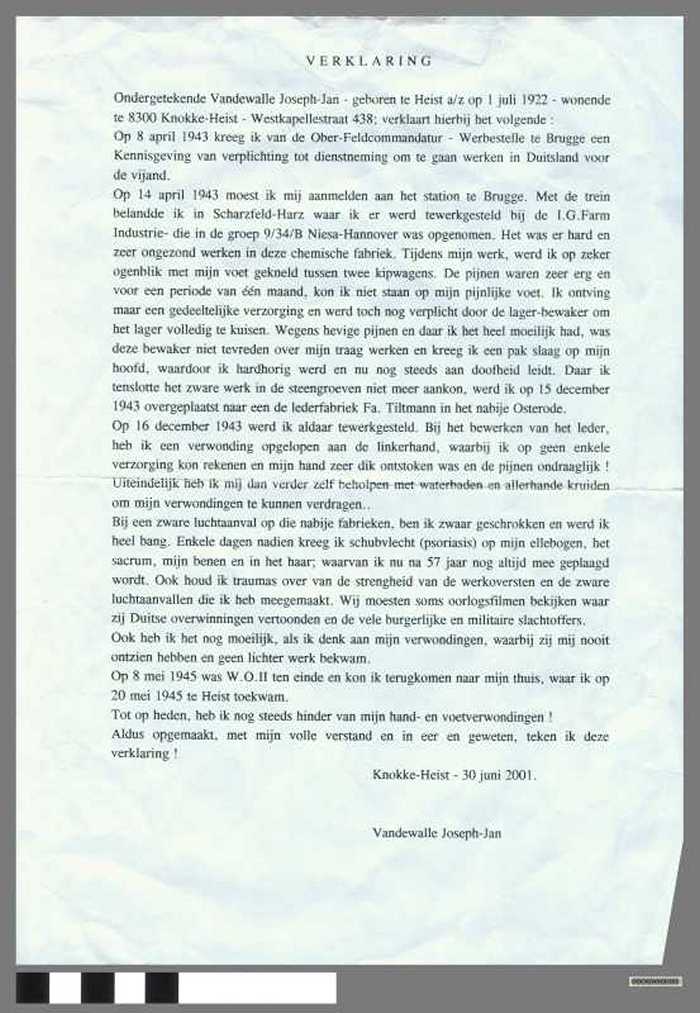 Vandewalle Joseph verklaring. - DOCKDXX00102 Vandewalle Joseph verklaring.